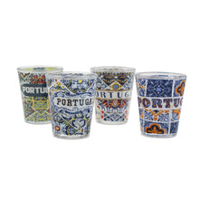 Load image into Gallery viewer, Portugal Tiles Azulejo Shot Glasses, Set of 4
