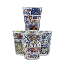 Load image into Gallery viewer, Portugal Tiles Azulejo Shot Glasses, Set of 4
