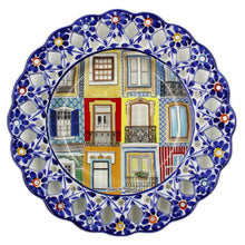 Load image into Gallery viewer, Hand-Painted Traditional Floral Portuguese Windows 11&quot; Decorative Plate
