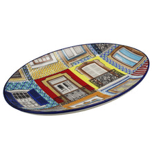 Load image into Gallery viewer, Traditional Portuguese Windows Decorative Ceramic Oval Platter
