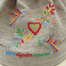 Load image into Gallery viewer, Traditional Portuguese Cotton and Linen Embroidered Decorative Sieve, Bread Basket
