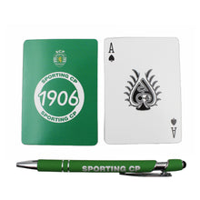 Load image into Gallery viewer, Sporting CP SCP Portuguese Soccer Deck of Cards and Pen Set
