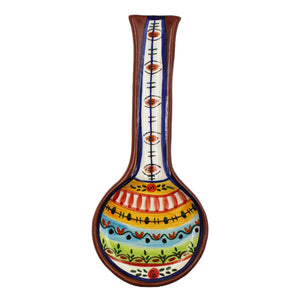 Hand-painted Portuguese Pottery Clay Terracotta Spoon Rest