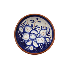 Load image into Gallery viewer, Hand-Painted Portuguese Pottery Clay Terracotta Blue Floral Sauce Bowl Set
