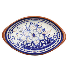 Load image into Gallery viewer, Hand-Painted Portuguese Pottery Clay Terracotta Blue Boat Platter
