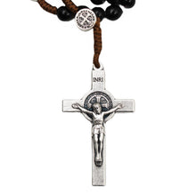 Load image into Gallery viewer, Saint Benedict Made in Portugal Black Bead Rosary
