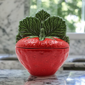 Faiobidos Hand-Painted Ceramic Strawberry Salt Holder