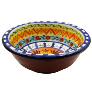 Hand-painted Portuguese Pottery Clay Terracotta Colorful Bowl