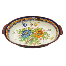 Load image into Gallery viewer, Hand-painted Portuguese Pottery Clay Terracotta Oval Roaster
