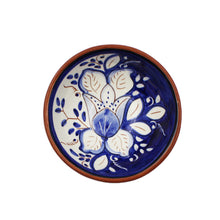 Load image into Gallery viewer, Hand-Painted Portuguese Pottery Clay Terracotta Blue Floral Sauce Bowl Set
