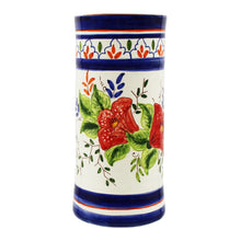 Load image into Gallery viewer, Hand-painted Portuguese Clay Terracotta Floral Wine Bottle Holder
