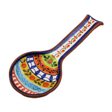 Load image into Gallery viewer, Hand-painted Portuguese Pottery Clay Terracotta Spoon Rest
