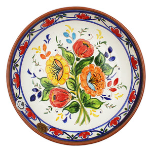 Hand-painted Portuguese Pottery Clay Terracotta Salad Bowl