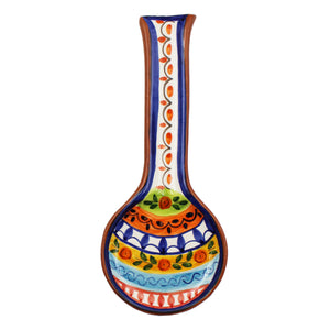 Hand-painted Portuguese Pottery Clay Terracotta Spoon Rest