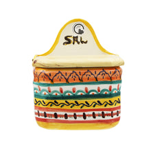 Load image into Gallery viewer, Hand-Painted Portuguese Pottery Clay Terracotta Salt Holder
