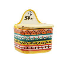 Load image into Gallery viewer, Hand-Painted Portuguese Pottery Clay Terracotta Salt Holder
