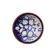 Load image into Gallery viewer, Hand-Painted Portuguese Pottery Clay Terracotta Blue Floral Sauce Bowl Set
