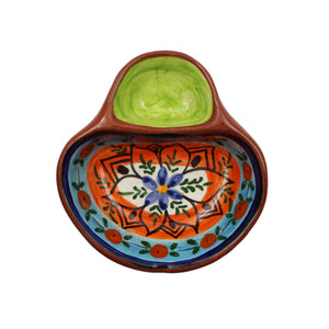 Hand-painted Portuguese Pottery Clay Terracotta Mini Colorful Olive Dish