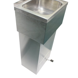 AISI 304 Stainless Steel Outdoor Sink with Foot Pedal, Handmade in Portugal