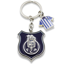 Load image into Gallery viewer, Official FC Porto Keychain with Club Crest and Blue Jersey Charm
