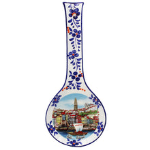 Load image into Gallery viewer, Traditional Porto Portugal Decorative Ceramic Spoon Rest, Utensil Holder
