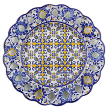 Load image into Gallery viewer, Hand-Painted Traditional Floral Blue and Yellow Tile Azulejo  11&quot; Decorative Plate
