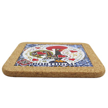 Load image into Gallery viewer, Traditional Portuguese Rooster Galo Barcelos Tile Cork Trivet
