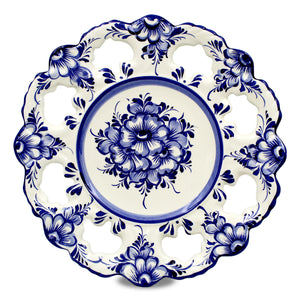 Hand-Painted Traditional Portuguese Ceramic Floral Decorative Plate, Hanging Plate