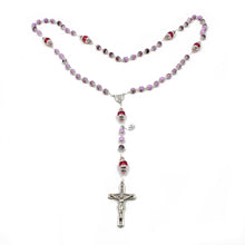 Load image into Gallery viewer, Handmade Bohemian Glass Beads Purple Our Lady of Fatima Rosary
