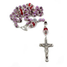 Load image into Gallery viewer, Handmade Bohemian Glass Beads Purple Our Lady of Fatima Rosary
