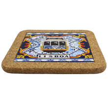 Load image into Gallery viewer, Traditional Lisbon Yellow Tram Tile Cork Trivet
