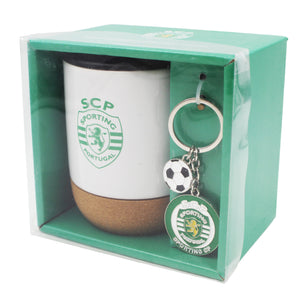 Officially Licensed Sporting Travel Mug with Removable Cork Bottom and Keychain Set