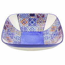 Load image into Gallery viewer, Portuguese Ceramic Salad Bowl with Blue Azulejo Tile Design
