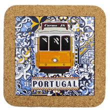 Load image into Gallery viewer, Traditional Portugal Yellow Tram Tile Cork Trivet
