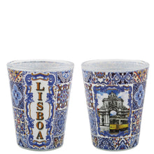 Load image into Gallery viewer, Traditional Lisboa Portugal Blue Tile Azulejo Shot Glasses, Set of 2
