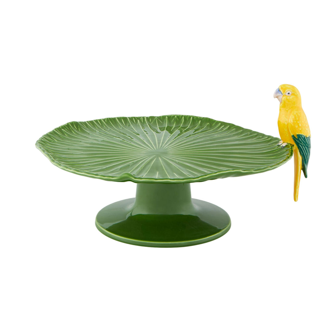 Bordallo Pinheiro Amazonia Cake Stand with Macaw