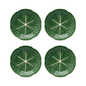 Bordallo Pinheiro Cabbage Dessert Plate, Set of 4