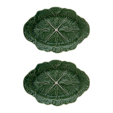 Load image into Gallery viewer, Bordallo Pinheiro Cabbage 15&quot; Oval Platter, Set of 2
