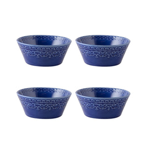 Bordallo Pinheiro Rua Nova Indigo Cereal Bowl, Set of 4