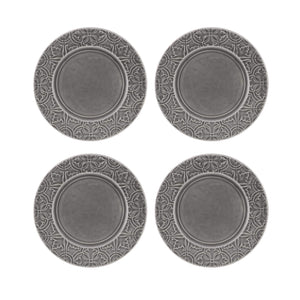 Bordallo Pinheiro Rua Nova Anthracite Dinner Plate, Set of 4