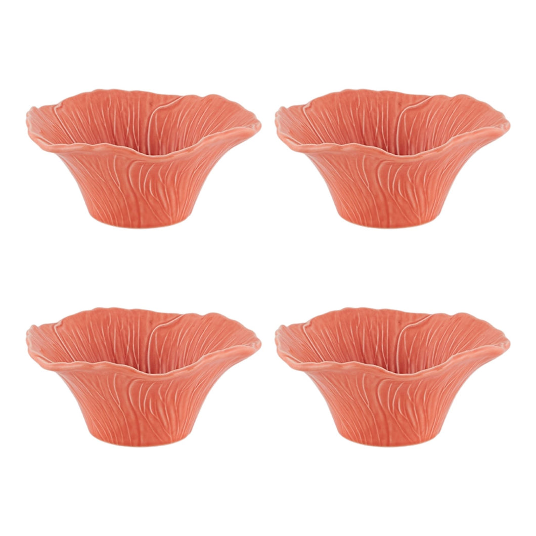 Bordallo Pinheiro Maria Flor Hollyhock Bowl, Set of 4