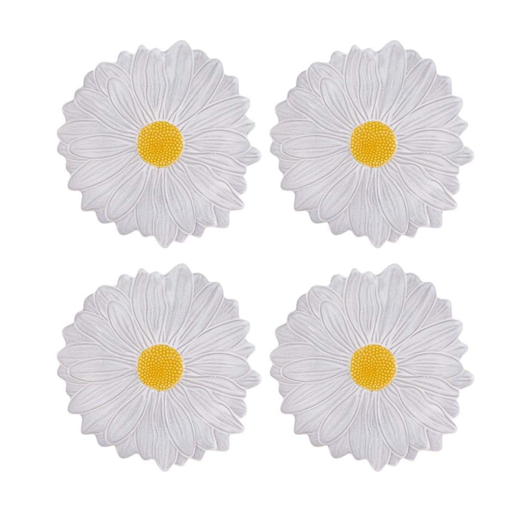 Bordallo Pinheiro Maria Flor Daisy Dessert Plate, Set of 4