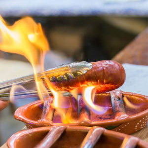 João Vale Hand Painted Terracotta Oval Sausage Roaster