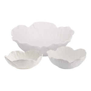 Bordallo Pinheiro Cabbage Beige Nesting Bowls Set