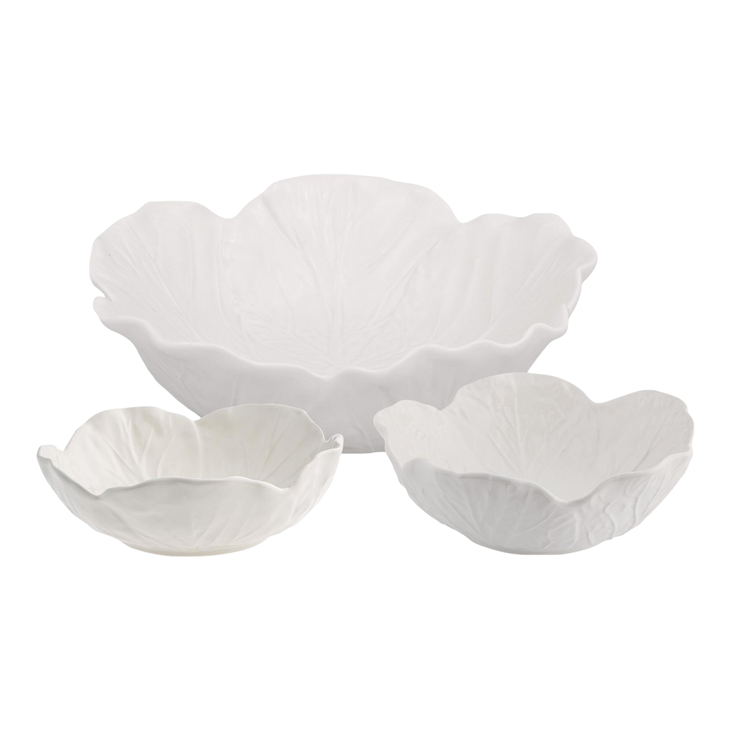 Bordallo Pinheiro Cabbage Beige Nesting Bowls Set