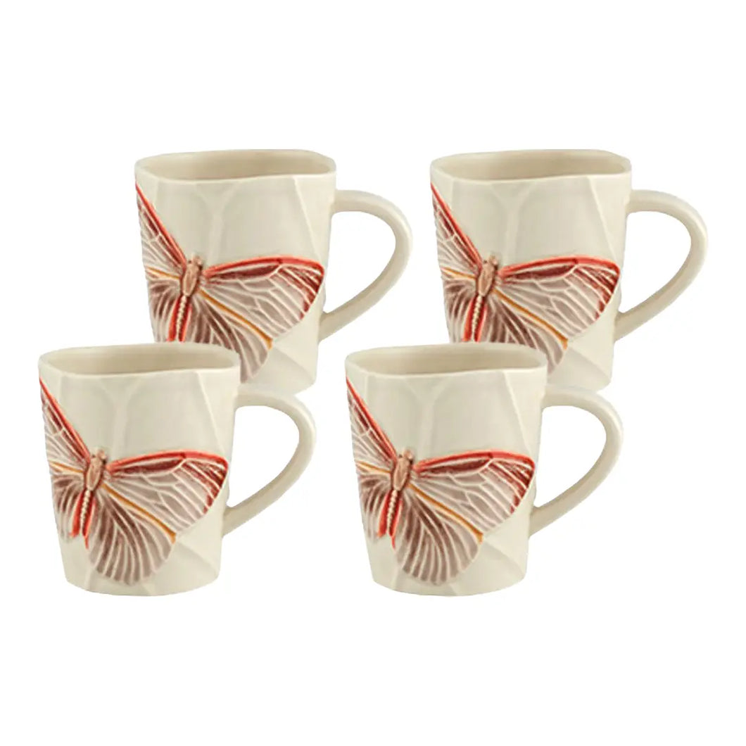 Bordallo Pinheiro Cloudy Butterflies Mug, Set of 4