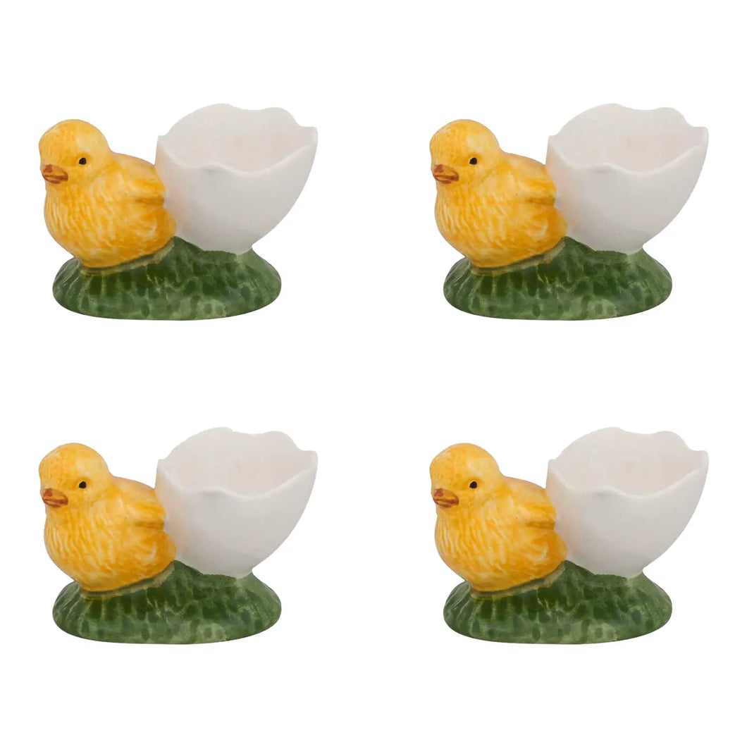 Bordallo Pinheiro Egg Cups Eggshell with Whole Chick, Set of 4