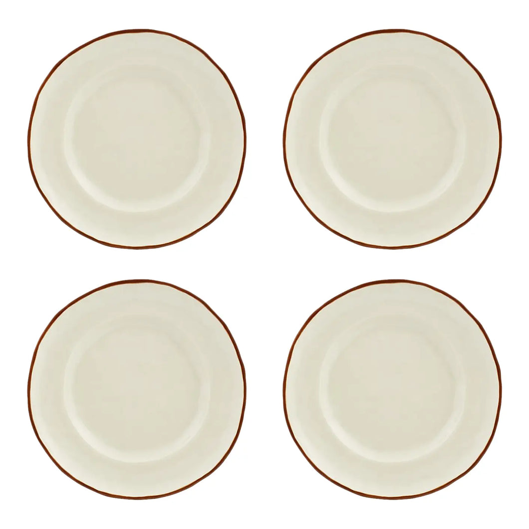 Bordallo Pinheiro Tropical Fruits Coconut Dessert Plate, Set of 4