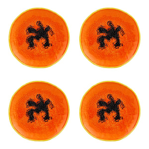 Bordallo Pinheiro Tropical Fruits Papaya Dessert Plate, Set of 4