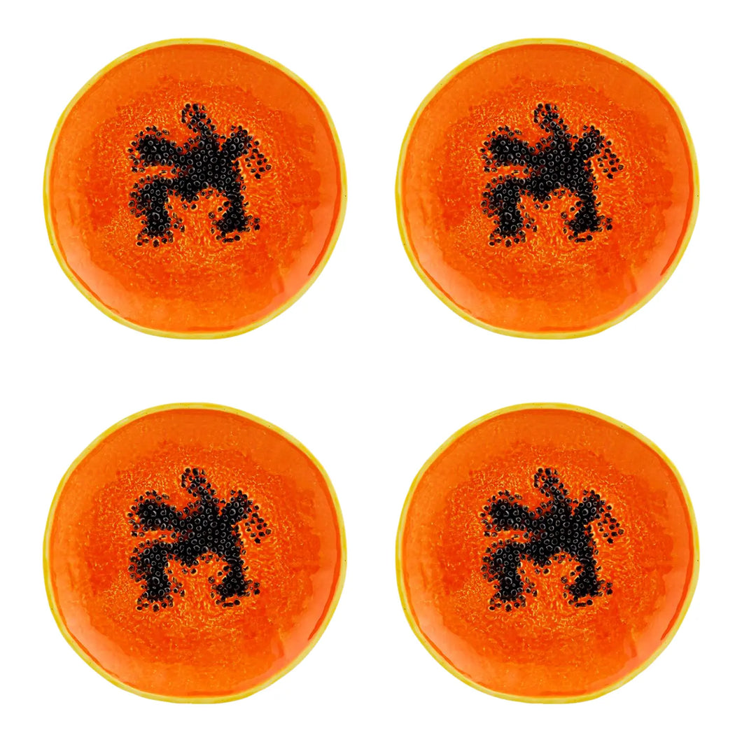 Bordallo Pinheiro Tropical Fruits Papaya Dessert Plate, Set of 4